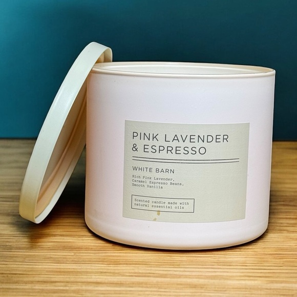White Barn Pink Lavender & Espresso 3-Wick Candle | Aromatherapy Calm + Cozy - Picture 1 of 3